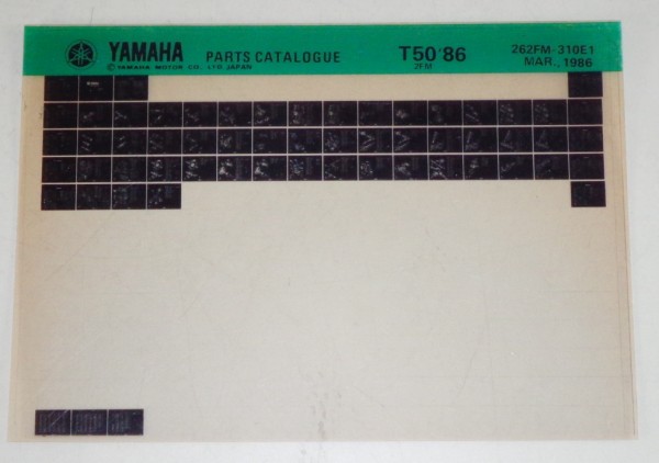 Microfich Parts Catalogue / Ersatzteilkatalog Yamaha T 50 86 Stand 03/86