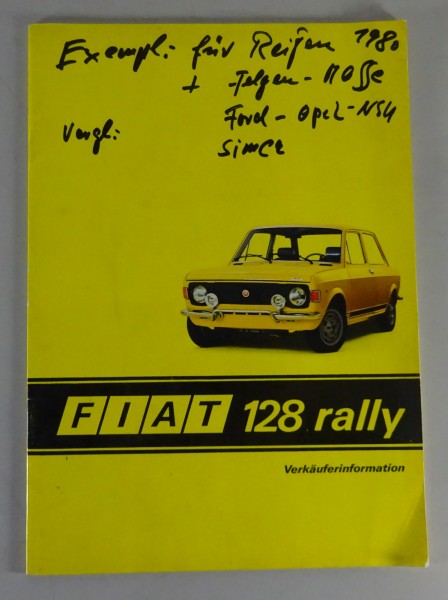 Prospekt / Verkäuferinformation | Fiat 128 Rally | Stand 12/1971