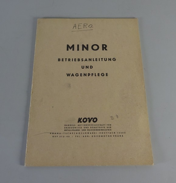 Betriebsanleitung / Owner´s Manual Aero Minor von 1947 Deutsch | Englisch