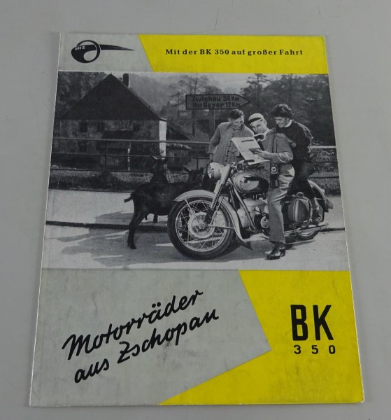 Prospekt / Broschüre / Datenblatt Motorrad MZ BK 350 15PS Stand 1956