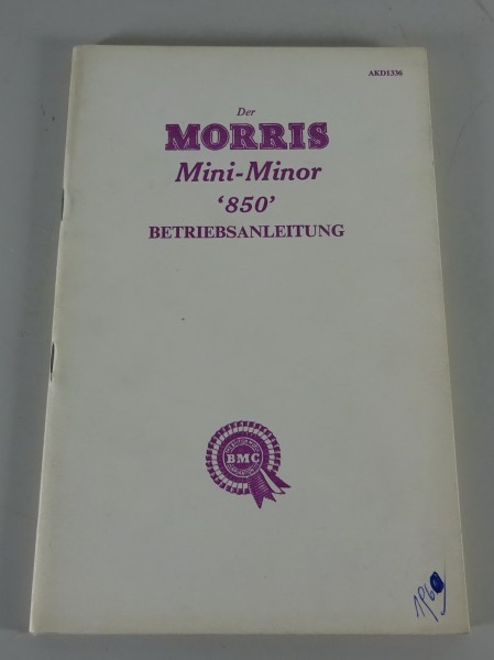 Betriebsanleitung / Handbuch Morris Mini Minor 850 Stand 05/1959
