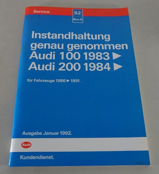 Werkstatthandbuch Instandhaltung genau genommen Audi 100/200 + Quattro & Turbo