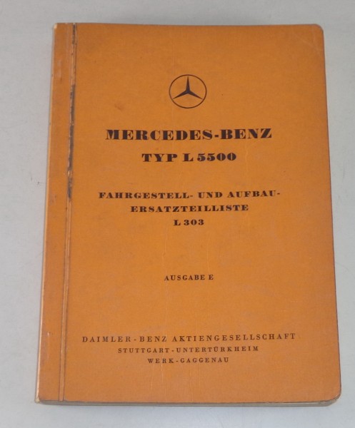 Teilekatalog Mercedes Benz L 5500 LKW L303 Stand 09/1953