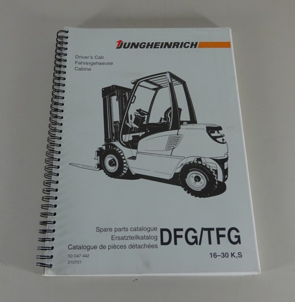 Teilekatalog Jungheinrich Gabelstapler DFG/TFG 16-30 K,S Kabine Stand 2001