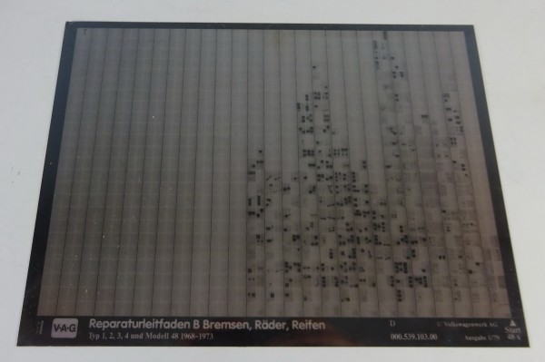 Werkstatthandbuch auf Microfich VW Käfer, 1500+1600, Bus T2 | Bremsen, Räder