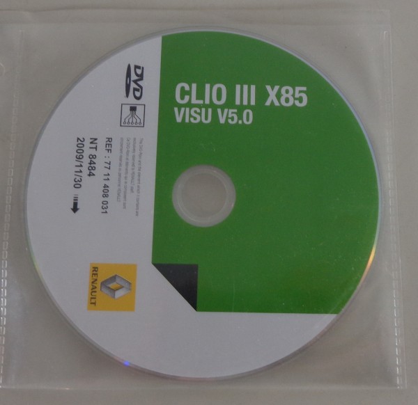 Elektrische Schaltpläne auf CD Renault Clio III X85 Modelljahr ab 11/2009