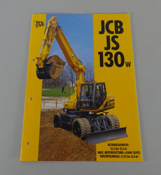 Prospekt / Broschüre JCB Mobilbagger JS 130W Stand 07/1997