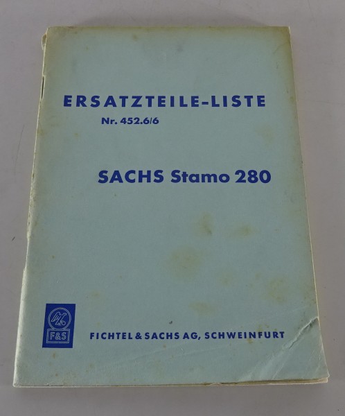 Teilekatalog / Ersatzteilliste Sachs-Stamo Standmotor 280 - St. 09/1963