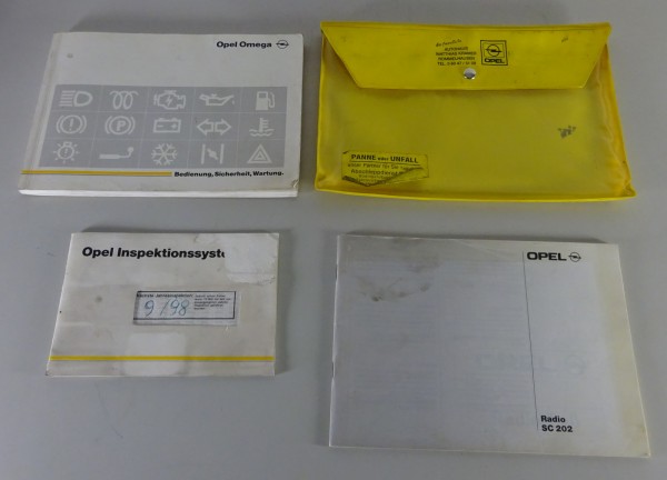 Bordmappe + Betriebsanleitung Opel Omega A Limousine + Caravan + 3000 Stand 1992