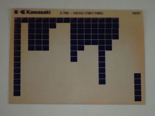 Microfich Ersatzteilkatalog Kawasaki Z 750 H2/H3 Model 1981-82 Stand 10/81