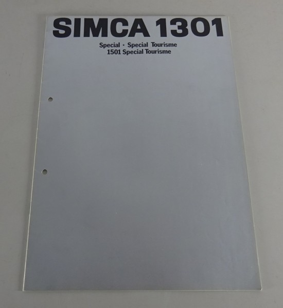 Prospekt Simca 1301 Special + Tourisme / 1501 Special Tourisme Stand 01/1971