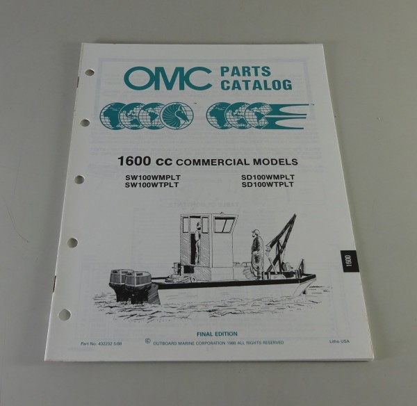 Teilekatalog Johnson Evinrude Außenborder/Outboards 1600 CC Comm Models 5/1988