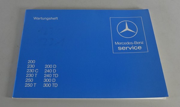 Scheckheft Mercedes Benz W123 blanko ohne Einträge Stand 01/1980