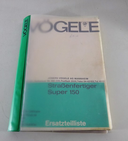 Teilekatalog Vögele Straßenfertiger Super 150 von 1966