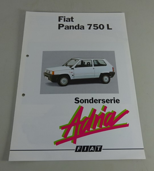 Prospekt / Broschüre Fiat Panda 750 L Sondermodell Adria Stand 03/1988