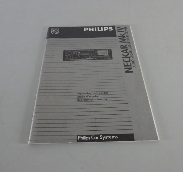 Betriebsanleitung Philips Autoradio Neckar Mk IV 10/1992