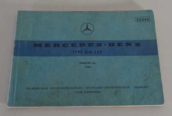 Bildkatalog / Ersatzteilkatalog Mercedes-Benz Dieselmotor OM 352 Stand 07/1965