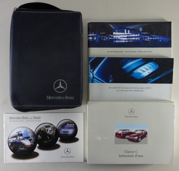 Cartella di bordo + Manuale d'uso e manutenzione Mercedes Classe C W203 04/2002