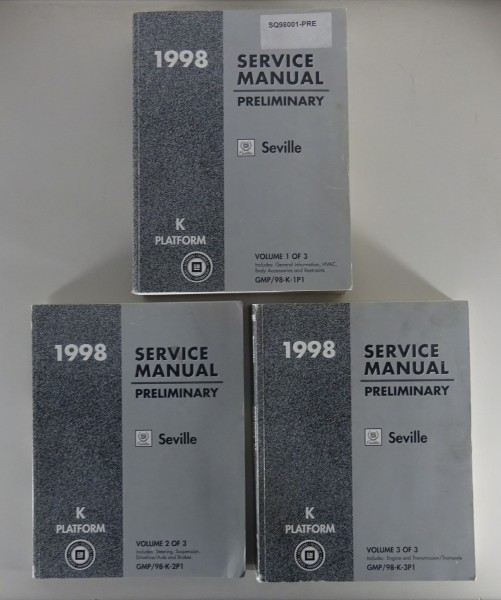 Workshop Manual 3 Volumes Cadillac Seville from 1998