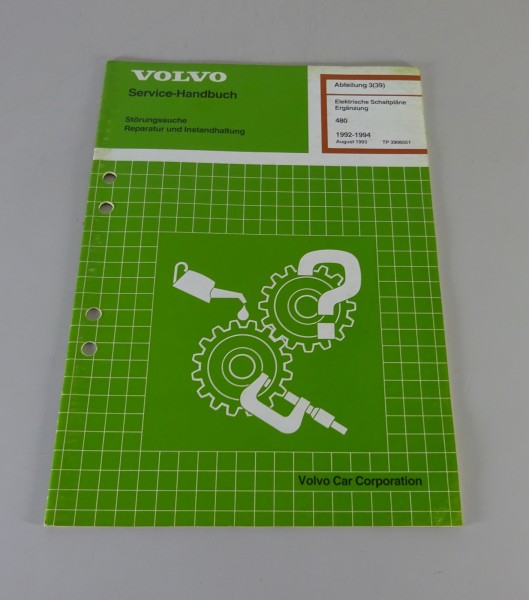 Werkstatthandbuch Elektrik / Elektrische Schaltpläne Volvo 480 - Baujahr 1992-94