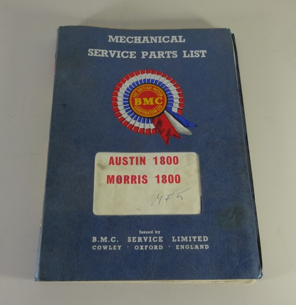 Teilekatalog / Parts List BMC ADO17 Austin + Morris 1800 Mechanic Stand 1964