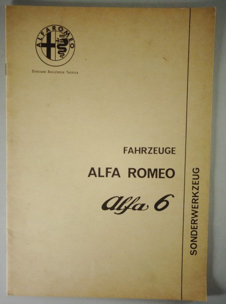 Spezialwerkzeug Katalog Alfa Romeo Alfa 6 / sei Stand 11/1979