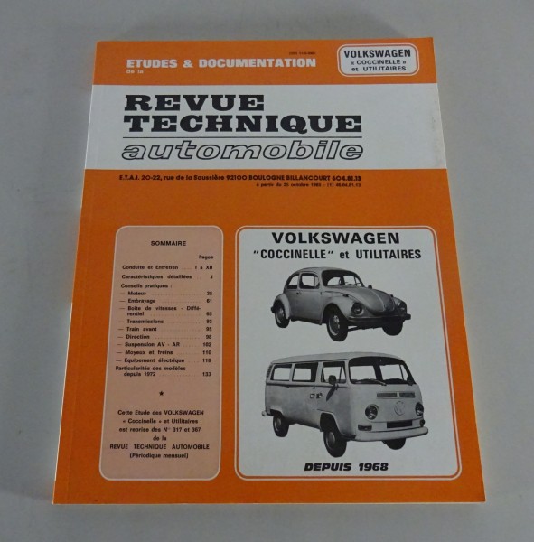 Reparaturanleitung Revue Technique VW Coccinelle + Utilitaires T2 von 1968