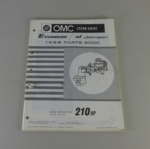 Teilekatalog OMC Johnson / Evinrude 210 PS Models Stand 1968