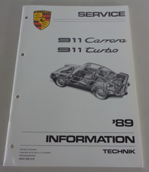 Werkstatthandbuch / Service Info Technik Porsche 911 Carrera + Turbo von 1989