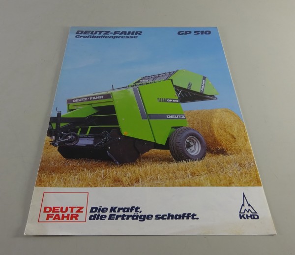 Prospekt / Broschüre Deutz-Fahr Großballenpresse GP 510 Stand 06/1986