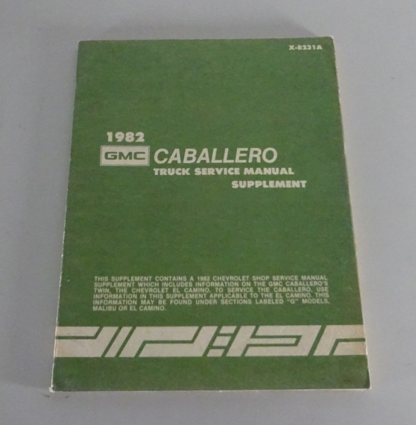 Workshop Manual Supplement GMC Caballero from 1982