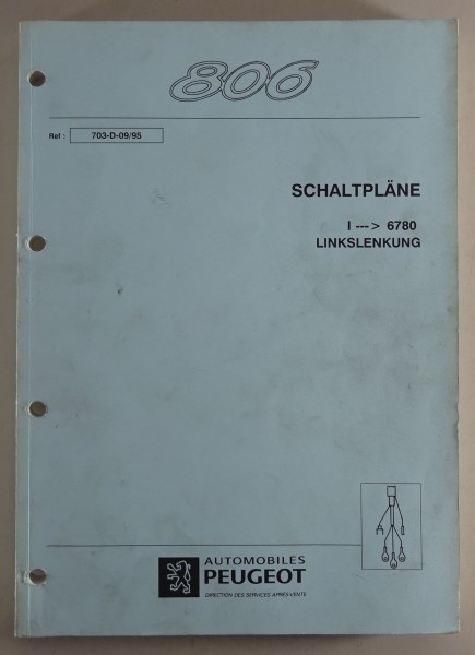 Werkstatthandbuch Peugeot 806 Schaltpläne | Linkslenkung Modelljahr 1995