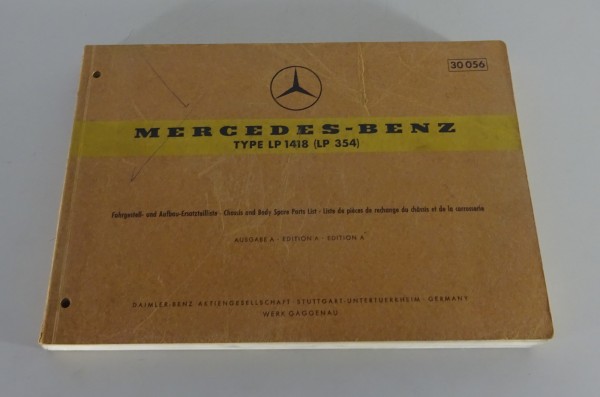 Teilekatalog Mercedes Schwerer Kurzhauber / Frontlenker LP 1418 Stand 02/1966