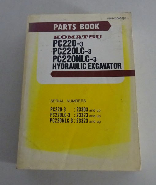 Parts Catalogue Komatsu Hydraulikbagger PC220-3/ PC220LC-3/ PC220NLC-3 von 07/88