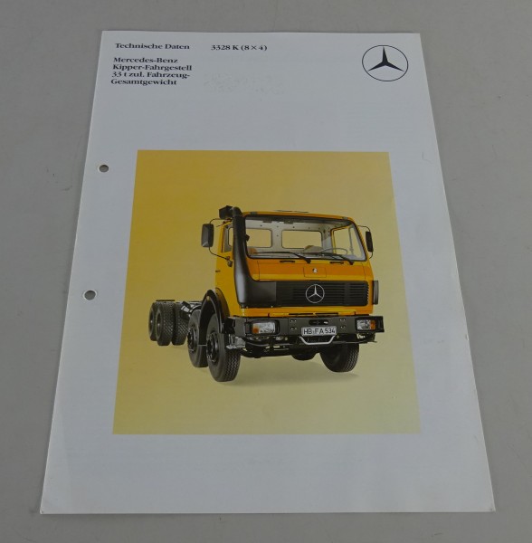 Technische Daten Mercedes-Benz 3328 K (8x4) Kipper-Fahrgestell Stand 06/1984