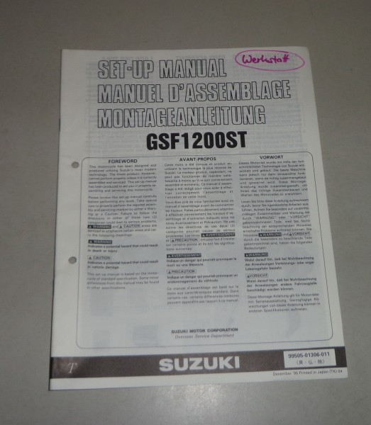 Montageanleitung / Set Up Manual Suzuki GSF 1200 S Stand 12/1995