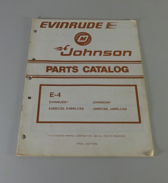 Teilekatalog OMC Johnson Outboards E-4 PS Models von 1980