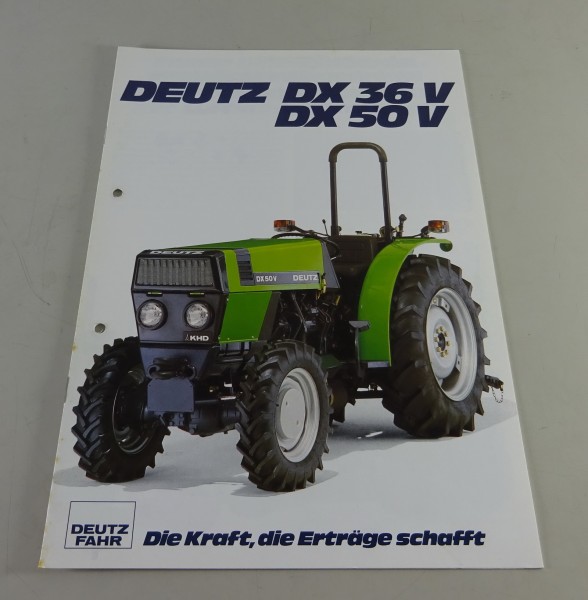 Prospekt / Broschüre Deutz-DX-Weinbautraktoren DX 36 V / DX 50 V Stand 10/1980