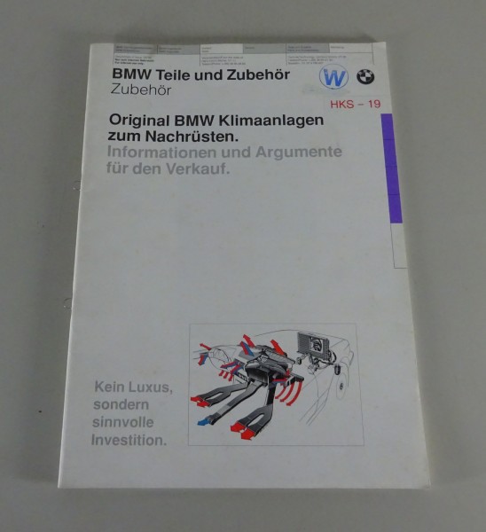 Verkaufshandbuch / Argumente BMW Klimaanlagen zum Nachrüsten Stand 05/1992