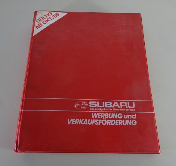 Verkäuferhandbuch / Händler Einführung für Subaru Legacy / Justy etc. von 1988