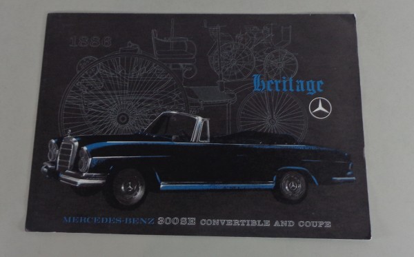 Prospekt / Brochure Mercedes Benz 300 SE Convertible + Coupe W112 US-Modell 1962