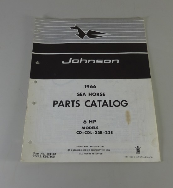 Teilekatalog OMC Johnson Outboards / Außenborder 6 PS Models von 1966