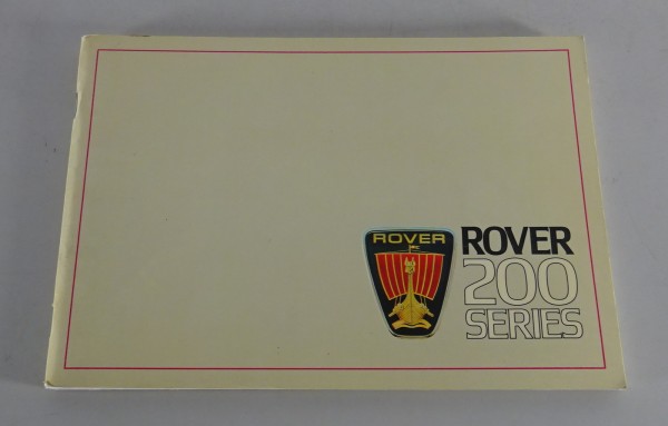 Owner´s Manual / Handbook Rover 213 / S / SE & Vanden Plas from 04/1984