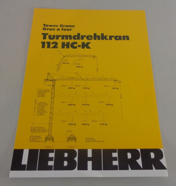 Datenblatt / Technische Beschreibung Liebherr Turmdrehkran 112 HC-K von 09/1981