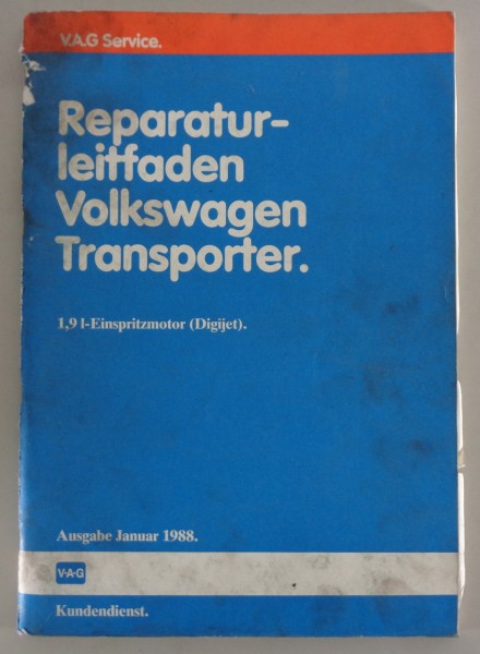 Werkstatthandbuch / Reparaturleitfaden VW T3 1,9 l Einspritz-Motor Digijet 1988