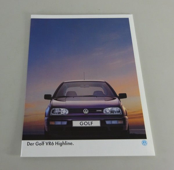 Prospekt / Broschüre VW Golf 3 / III VR6 Highline Stand 01/1995