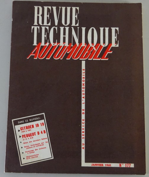 Reparaturanleitung Revue Technique Citroen ID 19 / Peugeot D4B Stand 01/1961