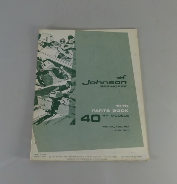 Teilekatalog OMC Johnson Outboards 40 PS Models Stand 1970