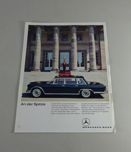Werbeblatt Mercedes-Benz 600 | W100 Stand ca. 1965