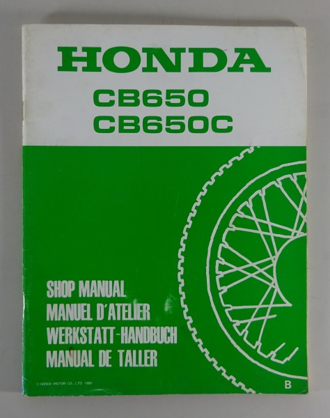 Werkstatthandbuch Ergänzung Workshop Manual Supplement Honda CB 650 / C v. 1981